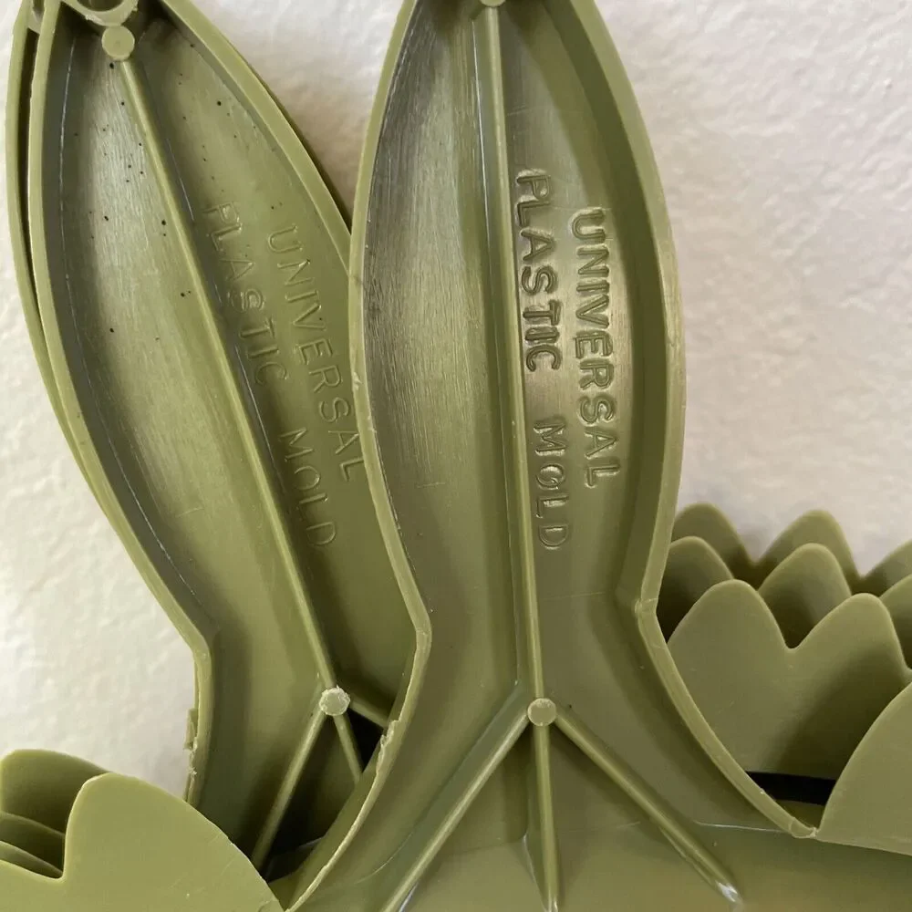 4 Vintage‎ SERVA-PLATE Plastic Paper Plate Holders GREEN Flower Picnic Camping